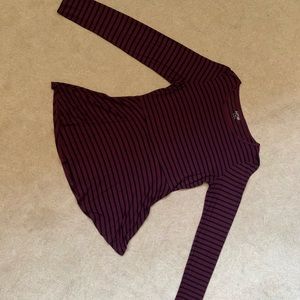 Love sleeved purple striped top